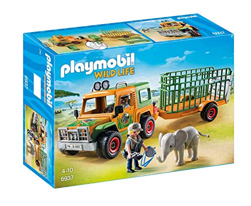 PLAYMOBIL Wild Life, 6937 Camión con Elefante, A Partir de 4 años