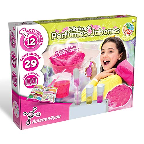 Science4you - Fábrica de Perfumes y Jabones - 12 Experimentos Cientificos, Laboratorio, Juguete Educativo para Niños 8-12 Años