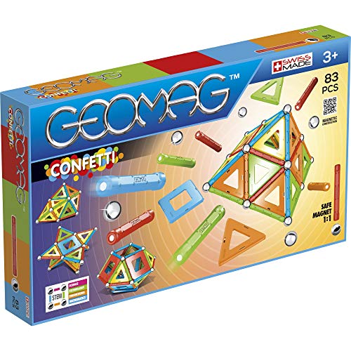 Geomag- Confetti Juego de construcción magnética, Multicolor, a partir de 3 años, 83 Piezas (356)