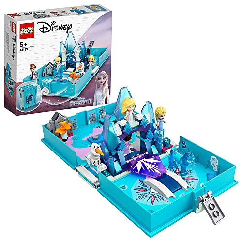 LEGO, 43189 Disney Frozen 2 Cuentos e Historias, Elsa y El Nokk, Frozen Juguetes de Construcción, Juego Portátil en Forma de Libro con Mini Muñeca, Multicolor