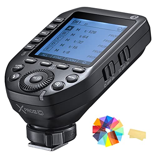 Godox XproII-C Flash Trigger Fotocamera Wireless Flash Trigger 2.4 GHz 1/8000s HSS TTL Trasmettitore con Display LCD per Fotocamera Canon, 1Dx Mark II,1Dx, 5Ds/5Dsr, 70D, 60D, 50D,500D 450D,400D DSLR