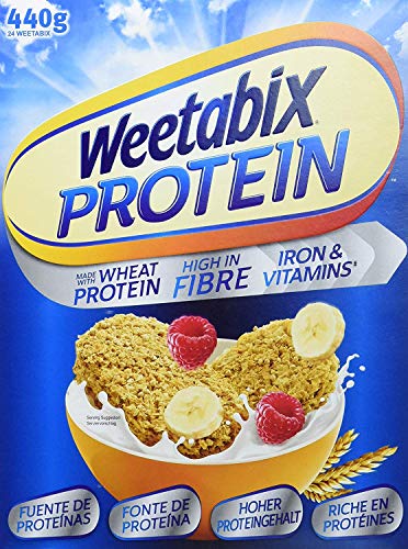 Weetabix Protein Original Protein Power Cereales para el desayuno 1 x 440 g - Desayuno de trigo integral del Reino Unido