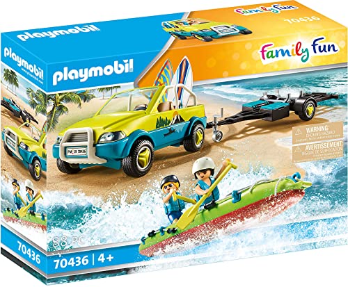 PLAYMOBIL Family Fun 70436 Coche de Playa con Canoa, A Partir de 4 años