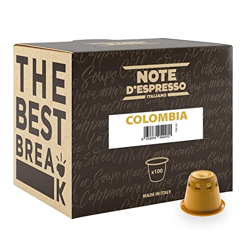 Note d'Espresso - Colombia - Cápsulas de Café - Compatibles con Cafeteras NESPRESSO* - 100 caps