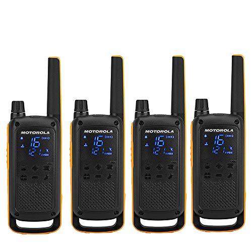 Radio portátil Motorola TALKABOUT T82 Extreme Quad Set con 4 pzas, UHF, negro y amarillo