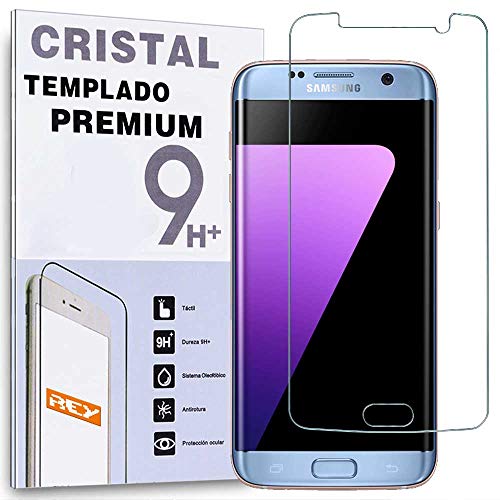 REY Protector de Pantalla para Samsung Galaxy S7 Edge Cristal Vidrio Templado Premium