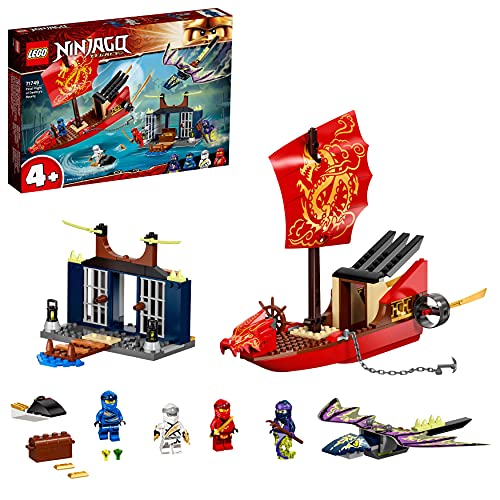 LEGO 71749 Ninjago Vuelo Final del Barco de Asalto Ninja, Set de Construcción con Dragón de Juguete para Niños 4 Años