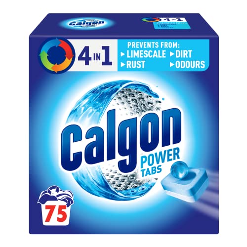 Calgon Powerball Pastillas - Antical para la Lavadora, Elimina Olores y Suciedad, en formato pastillas, 75 unidades