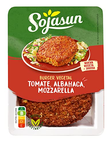 Sojasun Hamburguesa de Soja, 100% Vegetal Tomate Albahaca, 2 Unidades