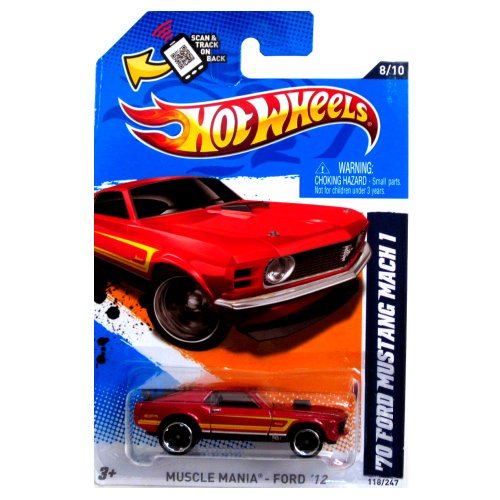 Hot Wheels - '70 Ford Mustang Mach 1 (Red) - Muscle Mania, Ford 12 - 8/10 ~ 118/247 [Scale 1:64]