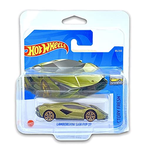 Hot Wheels - Lamborghini Sián FKP 37 - Factory Fresh 1/10 - HCT08 - Tarjeta corta - Tema - Flake de metal Verde GEA Lucido - Mattel 2022