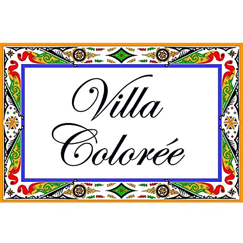 Placa de calle de cerámica con apellido, nombre de villa, nombre de cartel para personalizar con el texto de su elección – 20x30x0.8cm