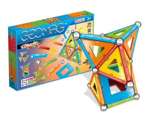 Geomag Confetti Construcciones magnéticas y juegos educativos, a partir de 3 años, 68 piezas (00355), Multicolor