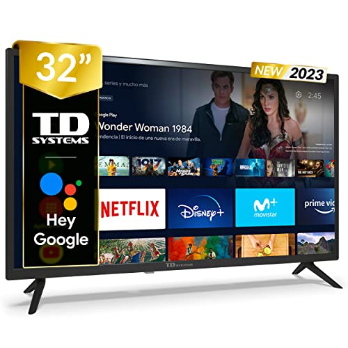 TD Systems - Prime32C14S Smart TV 32 Pulgadas Android 11, televisor Hey Google Official Assistant, Television Control por Voz