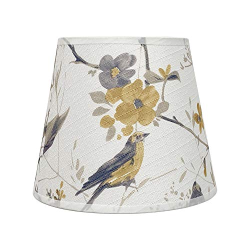 DULEE Top 6 x Altura 6.5 x Bottom 10 inches E27 Holder Hardback Table Lampshades Drum Lampshades Bedside light Lamp Shades,Bird
