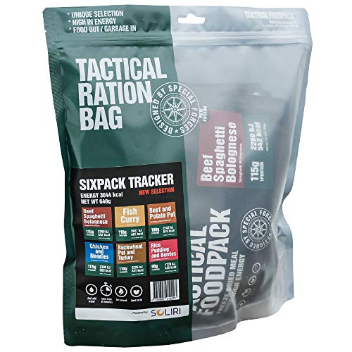 Tactical Foodpack - Rastreador | comidas liofilizadas premium - Alimento instantáneo para exteriores para camping, senderismo y oficina | Ingredientes naturales, preparación rápida, larga durabilidad.