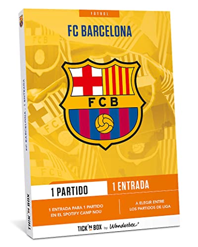 Tick&Box Caja Regalo, FC Barcelona, 1 Partido, 1 Entrada en el Spotify Camp NOU, A Elegir Entre los Partidos de Liga, Idea Regalo Hombre