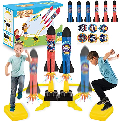 McNory Nueva versión Lanzador de Juguete,con 6 Cohetes de Espuma, Juegos Jardin, al Aire Libre,Regalo para niños a Partir de 3 años