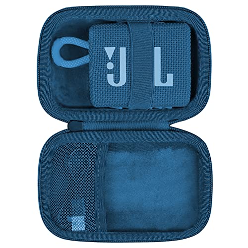co2CREA Duro Viajar Caja Estuche Funda para JBL GO 3 Altavoz inalámbrico portátil con Bluetooth（Funda Solo） (Caja Negra+Azul Interior)
