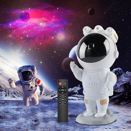 SZPACMATE Astronaut Galaxy Star Proyector de Techo, Starry Night Light con Nebulosa, Temporizador y Control Remoto, Dormitorio, los Mejores Regalos Para Niños y Adultos