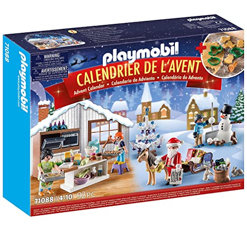 PLAYMOBIL Pastelería Navideña 71088 Calendario de Adviento para niños, horneado navideño con moldes de Galletas, Incluido el horneado de Juguete, Juguetes para niños a Partir de 4 años