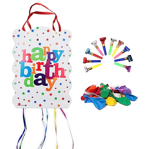 Piñata Cumpleaños Infantil + Pack 20 Juguetes Para Piñatas Infantiles - Piñata Para Niño y Niña - Relleno Piñatas de Cumpleaños Infantil - Fiesta Cumpleaños Infantiles - Relleno Piñata - MANLOZ