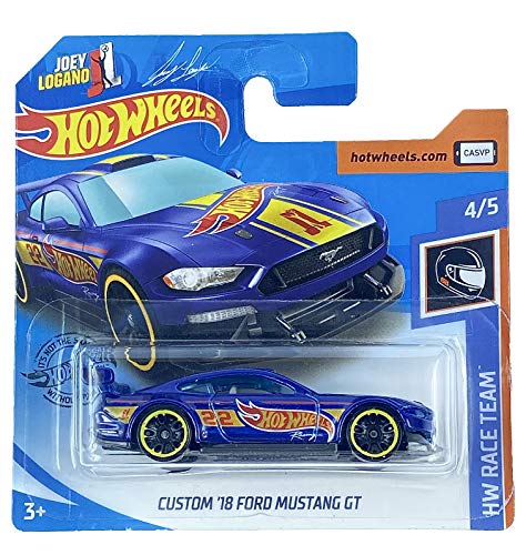 Hot Wheels Custom '18 Ford Mustang GT (HW Raceteam azul) 4/5 HW Race Team 2020 - 222/250 (tarjeta corta) GHC59