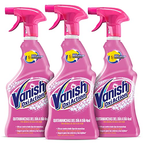 Vanish Oxi Action - Quitamanchas del día a día para ropa, en spray, sin lejía - Pack de 3 x 750 m