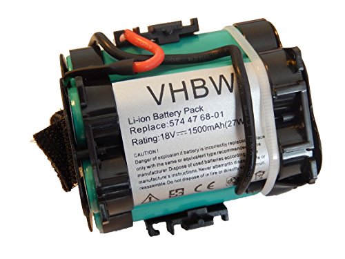 vhbw Batería Recargable Compatible con Gardena R38Li, R40Li, R45Li, R50Li, R70Li, R75Li, R80Li, 124562 Robot cortacésped -(Li-Ion, 1500mAh, 18V)