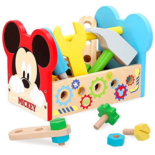 WOOMAX Disney - Mickey Mouse, maletin Herramientas de Juguete 24 Piezas, Bricolaje, construcción, 3 años, Juguetes educativos, Juego imitación Infantil (48706)