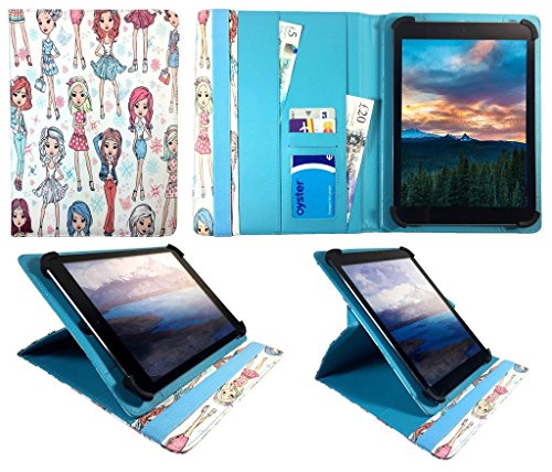 Sweet Tech BQ Aquaris M10 Tablet 10.1 Pulgadas Universal Funda Folio – Funda de Piel sintética Tipo Libro con Ranuras para Tarjetas Cute Girl