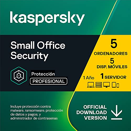 Kaspersky Small Office Security | 5 Dispositivios 5 Móviles 1 Servidor | 1 Año | PC / Mac / Android / Servidor | Código de activación vía correo electrónico