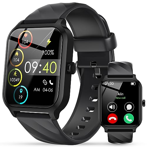 IFMDA Reloj Inteligente Hombre Mujer,1,83' Smartwatch Hombre con Llamada Bluetooth,Reloj Deportivo Impermeable IP68,Notificacion Whatsapp, Podómetro, Pulsómetro, Monitor de Sueño, para iOS Android