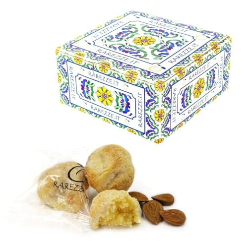 RAREZZE - Pastelitos de almendra, preparados artesanalmente por una antigua pastelería siciliana en una hermosa caja de regalo (gr.400). RAREZZE: productos típicos, pastelas, galletas, cannoli