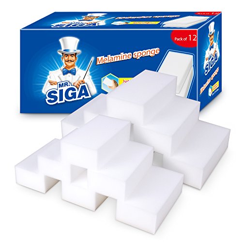 MR.SIGA melamina Esponja milagrosa Esponja de Limpieza Esponja mágica para el hogar de la Cocina, 12 Piezas, tamaño: 12 x 6 x 3 cm