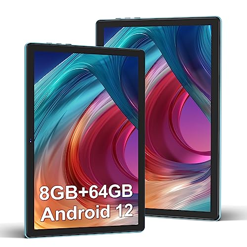 DMOAO Tablet 10 Pulgadas Android 12 con 5G Wi-Fi, HD Tablets con 8GB RAM + 64GB ROM (TF 1TB), GPS, 1280 * 800, 8 Cores 2.0 GHz, Bluetooth 5.0, 6000 mAh, USB-C, Azul Tablet
