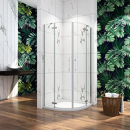 Cabina de ducha semicircular mamparas de baño 6mm cristal templado Curva Italiana 90x90cm