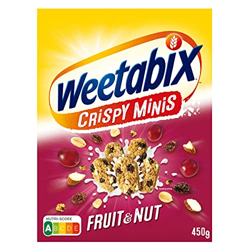 Weetabix- Minis Fruit & Nuts- Cereales de Trigo Integrales con Frutas y Frutos Secos (10 unidades de 450 gramos)
