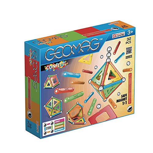 Geomag- Confetti Construcciones magnéticas y Juegos educativos, Multicolor, 32 Piezas (350)