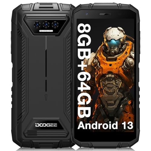DOOGEE Moviles Resistente S41T [2024] Movil Antigolpes, 6300mAh Batería, 8GB+64GB 1TB Expandible, Android 13 Cámara 13MP, 4G Smartphone Libre 5.45' HD Pulgadas, IP68 IP69K/NFC/OTG/GPS