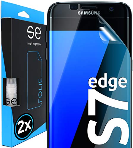 smart engineered Protectores de Pantalla de hidrogel 3D Compatible con Samsung Galaxy S7 Edge [2 Unidades Pelicula Vidrio TPU -Transparente, Compatible con tu Carcasa, Lámina Blindada de TPU