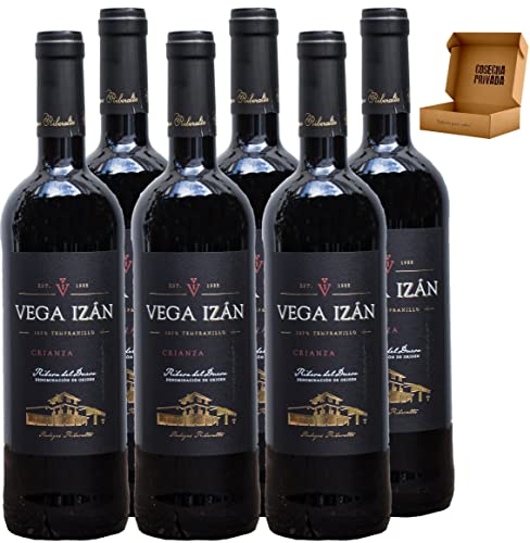 Vega Izán Crianza - MEDALLA DE ORO VINESPAÑA - Envio 24 horas - 6 Botellas - Caja Ribera del Duero Cosecha Privada