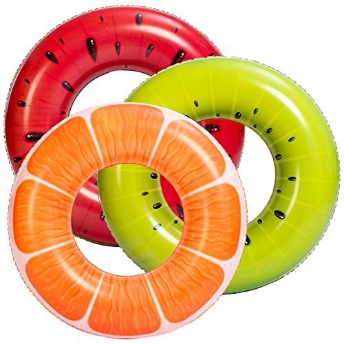 JOYIN Flotadores Anillos Inflables de Piscina de Fruta 82.5cm (3 Piezas), Juguetes Divertidos para Niños, Adultos, Playa, Piscina