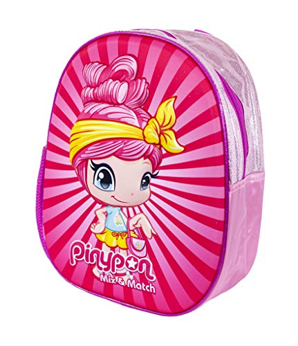 Pinypon - Mochila Escolar con diseño 3 D, para niños y niñas a Partir de 3 años, Color Rosa (Famosa 700016007)