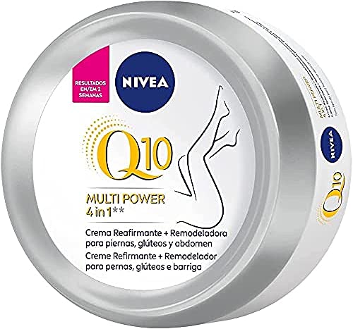 NIVEA Q10 Multi Power 4in1 Crema Reafirmante + Remodeladora (1 x 300 ml), crema corporal reafirmante con coenzima Q10, crema hidratante para piernas, glúteos y abdomen