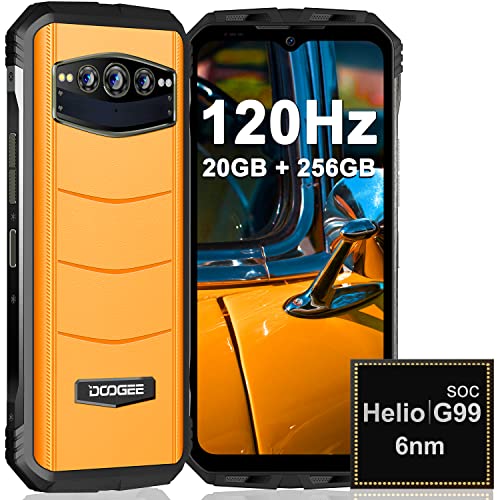 DOOGEE S100 Teléfono Móvil Resistente, 10800mAh 66W Impermeable Smartphone, 20+256GB Helio G99 108MP+20MP +Visión Nocturna, Teléfono Todoterreno 6.58' HD+120Hz IP68/IP69K, NFC/Face ID/OTG (Naranja)