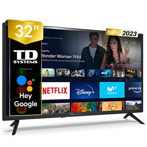 TD Systems - Smart TV 32 Pulgadas Led HD, televisor Hey Google Official Assistant, Control por Voz, Android 11 - PRIME32X14S
