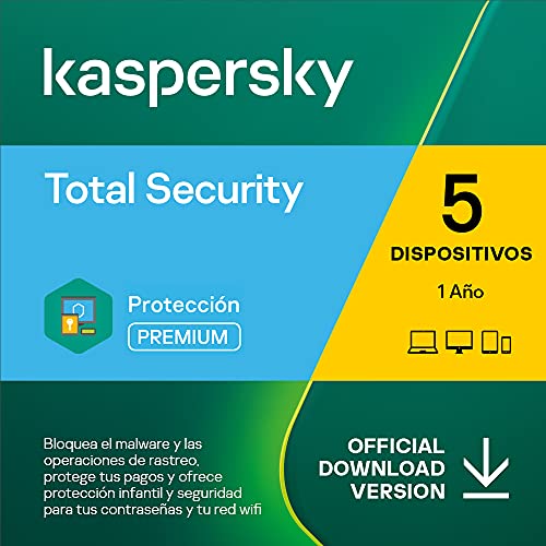 Kaspersky Total Security 2022 | 5 Dispositivos | 1 Año | PC / Mac / Android | Código de activación enviado por email