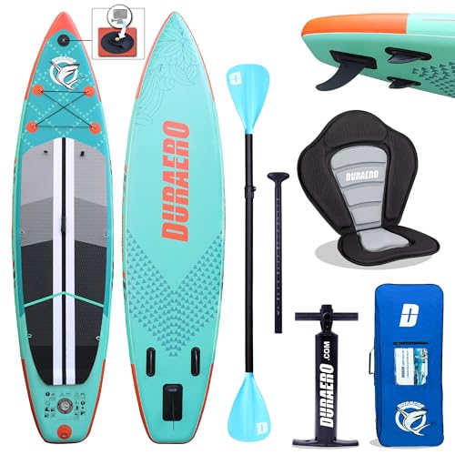 Tabla Paddle Surf Hinchable, Stand Up Paddle Board Tabla de Surf Premium con Asiento de Kayak, Remo Doble y Juego Completo de Accesorios, 330x76x15cm, hasta 150kg