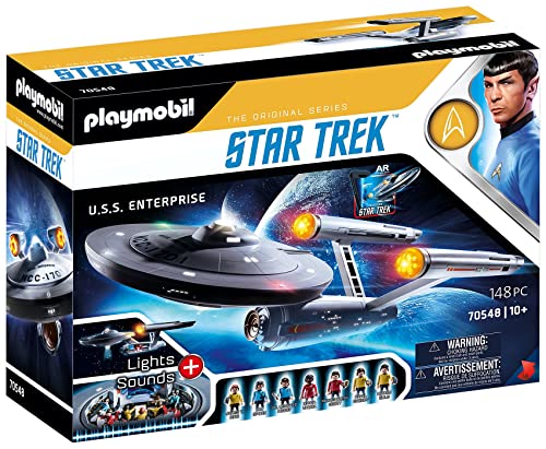 PLAYMOBIL Star Trek 70548 U.S.S. Enterprise NCC-1701, Con aplicación AR, efectos de luz y sonidos originales, De 10 a 99 años